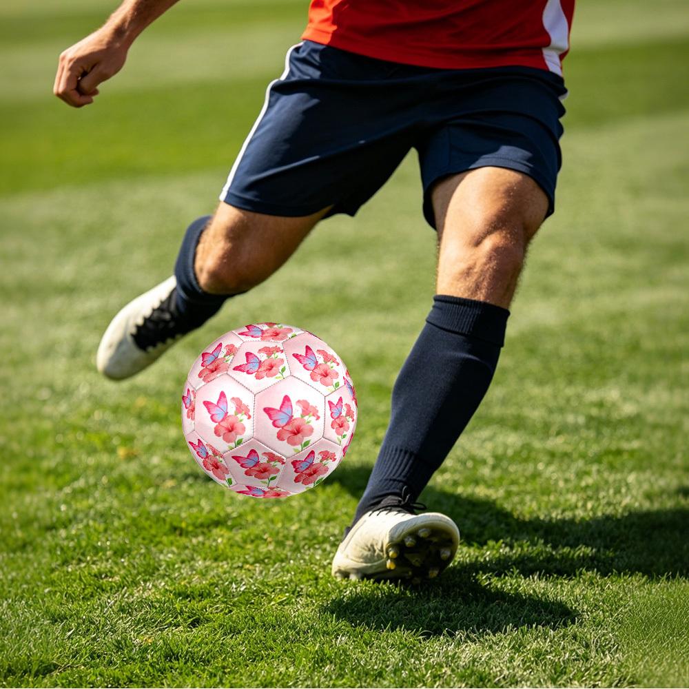 1pc Butterfly Flowers Size 5 Soccer Ball Professional Match Training Football Indoor &Outdoor Sports Ball Lightweight Durable C65191