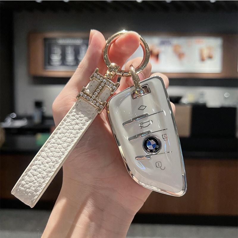 BBKC8 For BMW 1 3 5 7 Series X1 X3 X4 X5 F10 F15 F16 F20 F30 F18 F25 M3 M4 E34 Key Case Cover Alloy Shell Holder Keychain Accessories