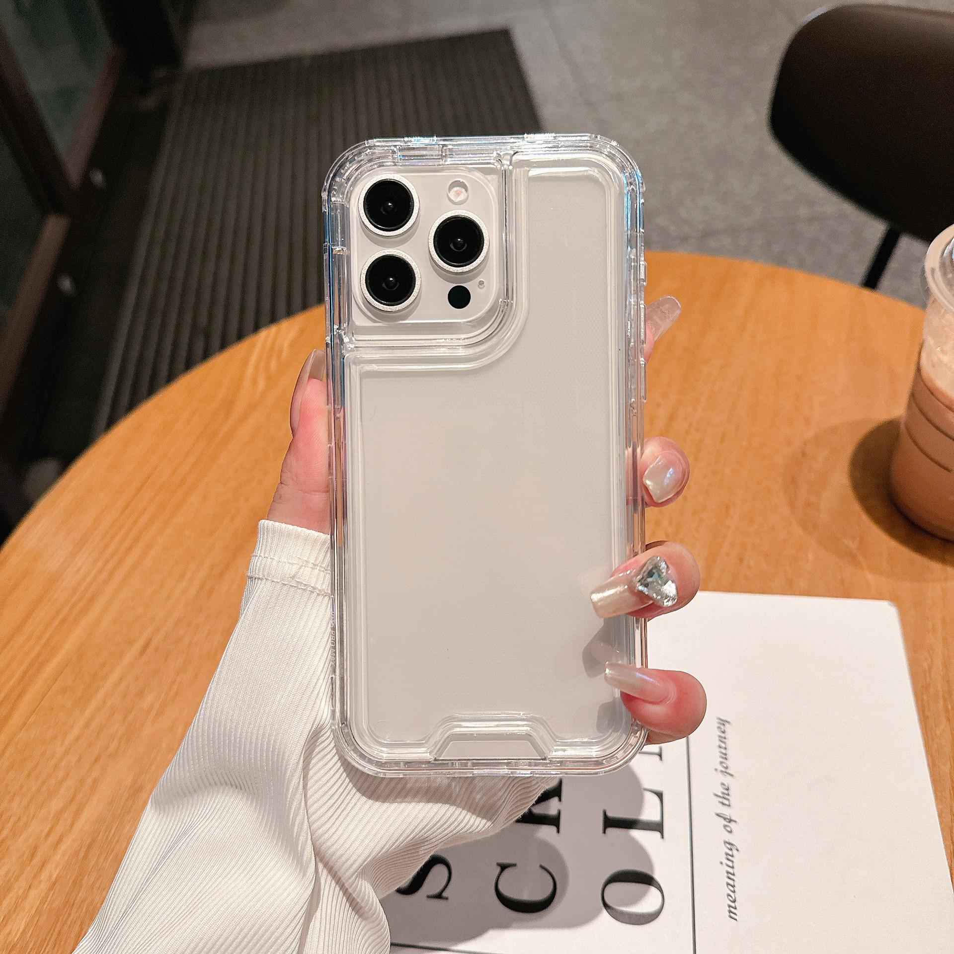 

New for IP16promax Colorful Two-in-one Transparent PC+TPU High-quality All-inclusive Mobile Phone Case For iPhone 16 pro max