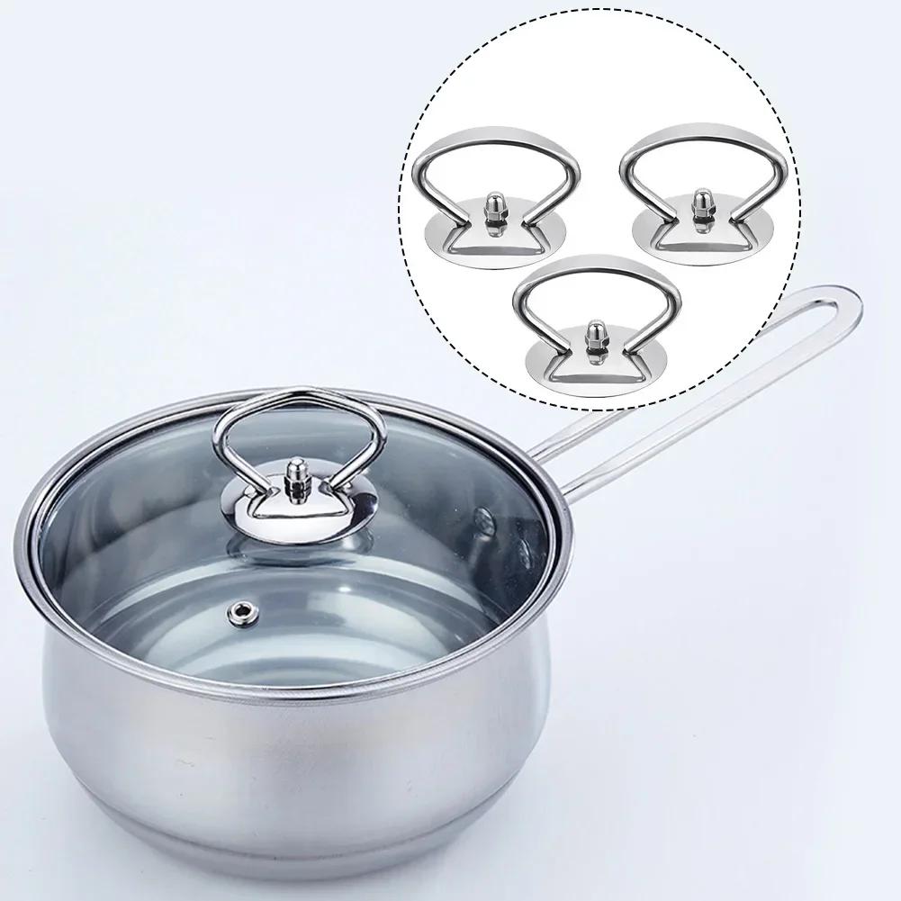 Stainless Steel Pot Lid Handle Universal Kitchen Pan Lid Handle Knob Replacement Accessories Cookware Glass Cover Hardware