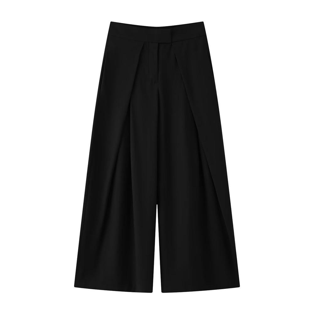 Women's Fashion Versatile Pleated High-Waisted Casual Trousers