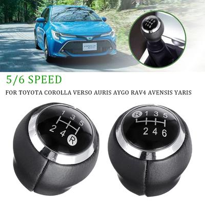 Pomello del cambio a 5/6 marce per auto, in pelle, per Toyota Corolla RAV4 Avensis Yaris Verso Auris Aygo