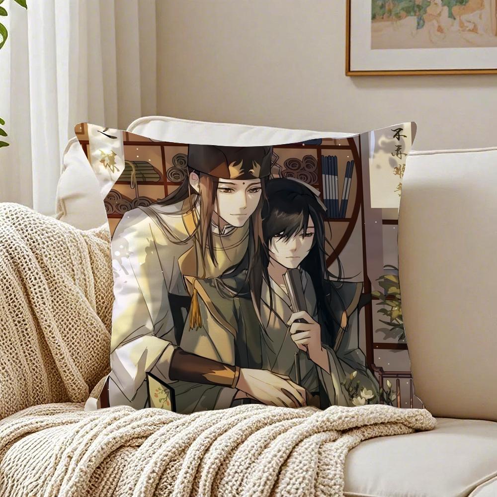 New BL Anime MMo Dao Zu Shi Cushion Cover Linen Pillowcase Soft for Sofa Bed Home Room Decor