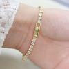 Women's Zircon Bling Hip Hop Bracelet - Electroplated Round Tennis Bangle