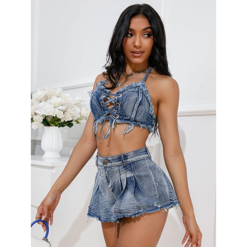 New European and American Sexy Ultra Short Cake Puffy Short dress Denim Skirt High Waist Demin shorts Jeans Women Fashion