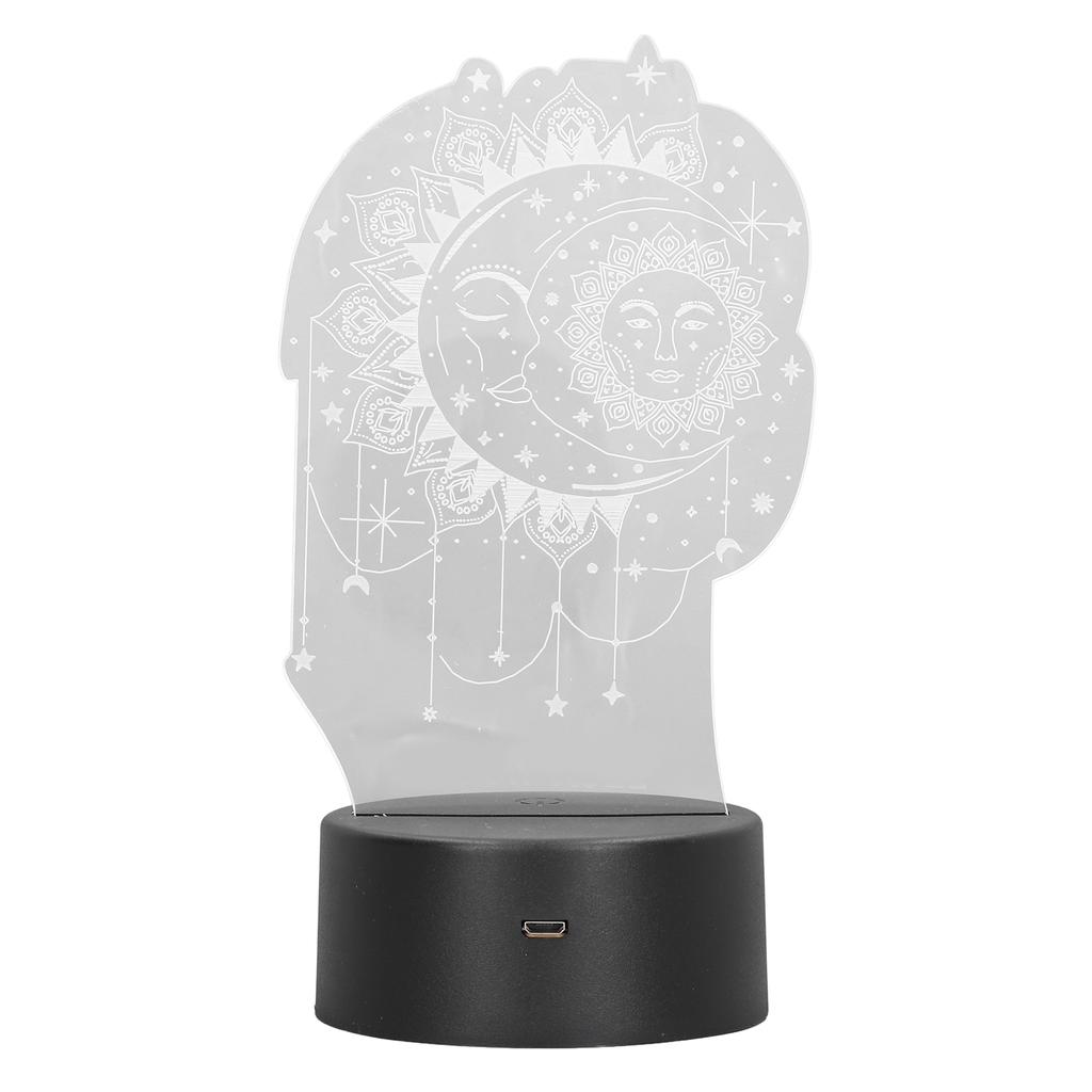 3D Table Light 7 Color Sun Moon LED Night Light Acrylic Touch Switch USB Powered 3D Decorative Lamp