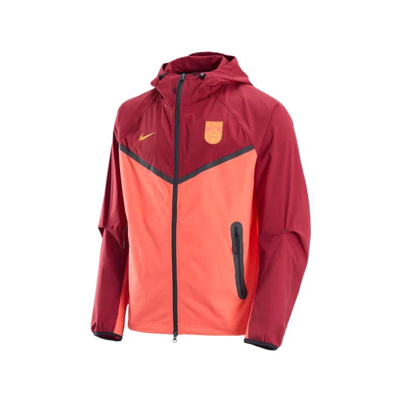Nike Jackets Men s Bright Dark Red/Team Red/Rusty Yellow Hooded Non Detachable Moderate Other IV3269-635 L