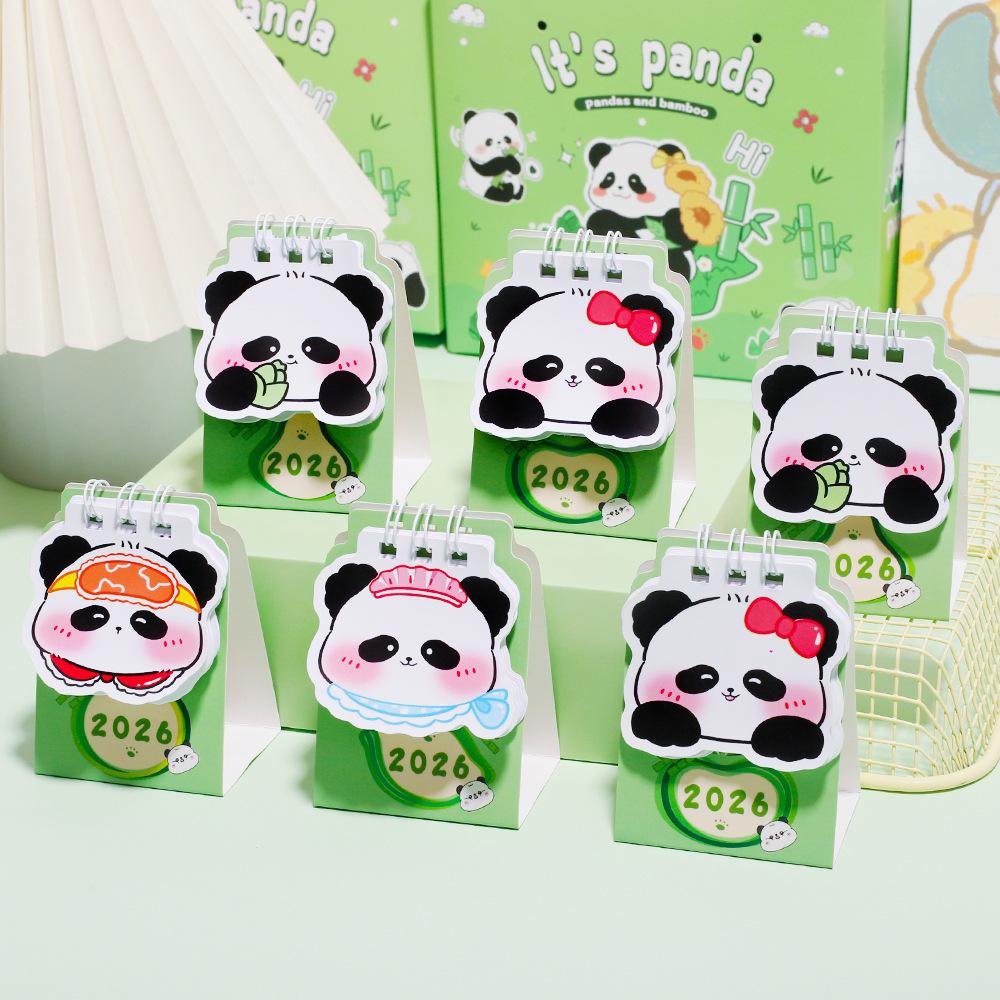 Cute Red Panda 2026 Mini Desk Calendar Compact and Portable Creative Desktop Ornaments Mark Notes Small Calendar Gift Lovely