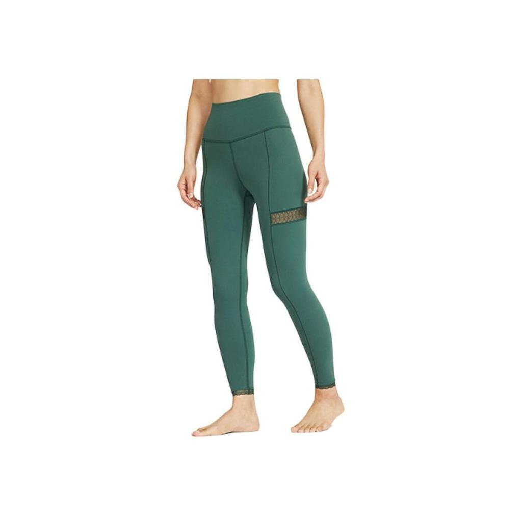 Nike Yoga Comfortable Breathable Tight Fitness Pants Women bottoms Professional-Green CU6307-397