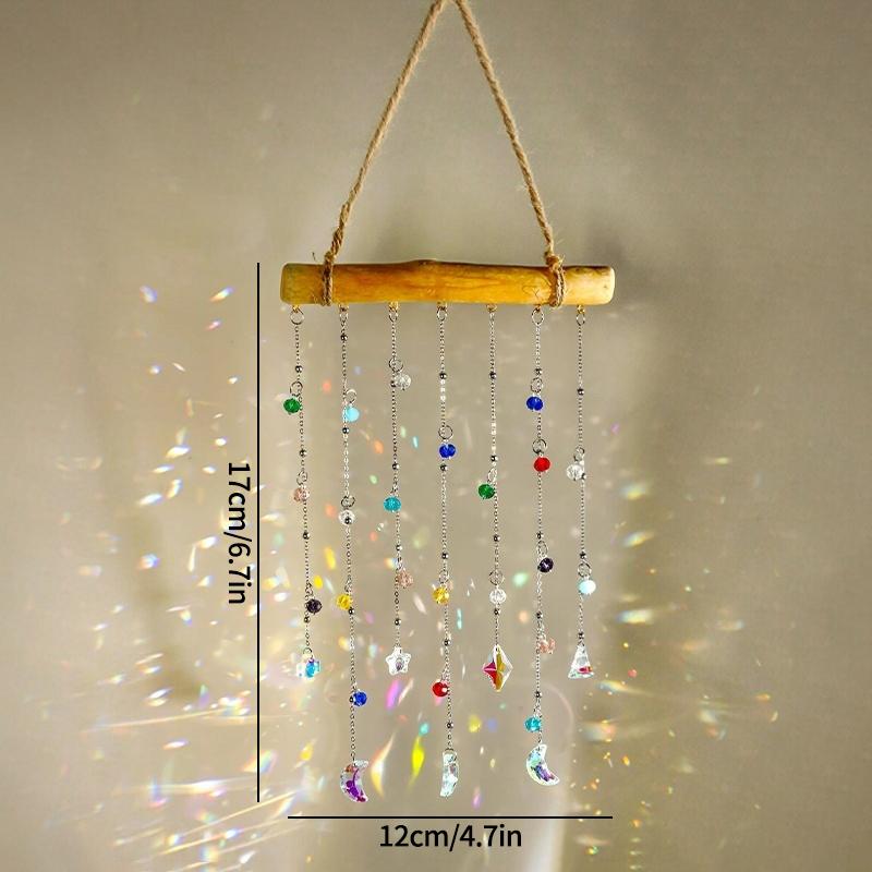 Crystal Wind Chimes Rainbow Suncatcher Window Wind Bells Crystal Hanging Pendant Outdoor Home Garden Decorations