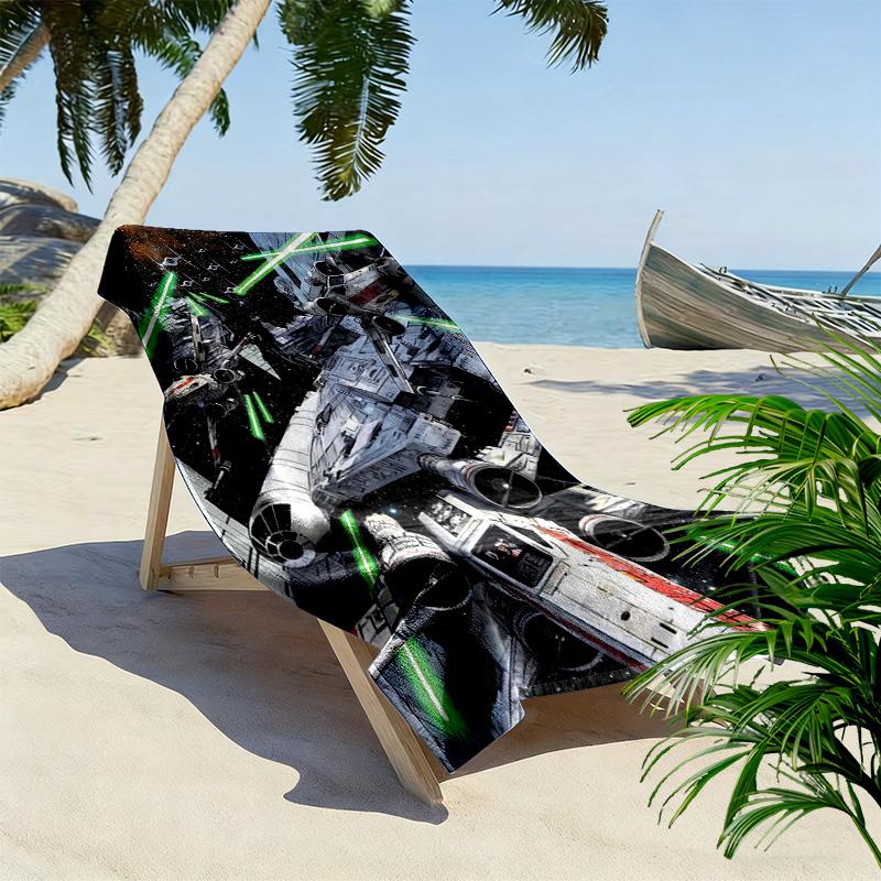 Millennium Falcon Print Beach Towel, Large Soft Quick Dry Towel for Beach Camping Swimming