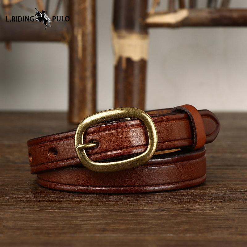 Retro Ins Style Pasek dla Kobiet Modny i Wszechstronny Skóra Naturalna Licowa Skóra Krowia Dekoracyjny Cienki Pasek