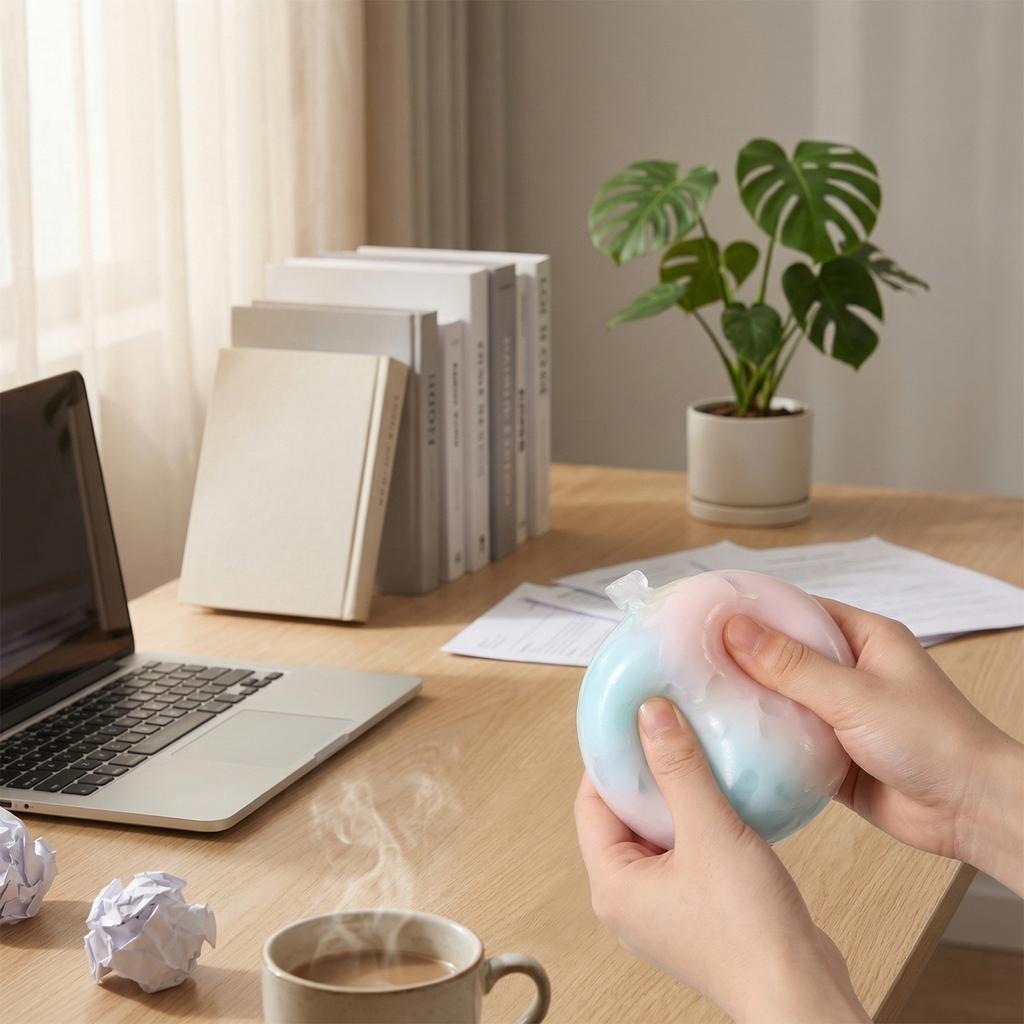 Wax Cracking , Stress Balls, Snowball Crunch , Soft Gel Toy With Crackable Textures