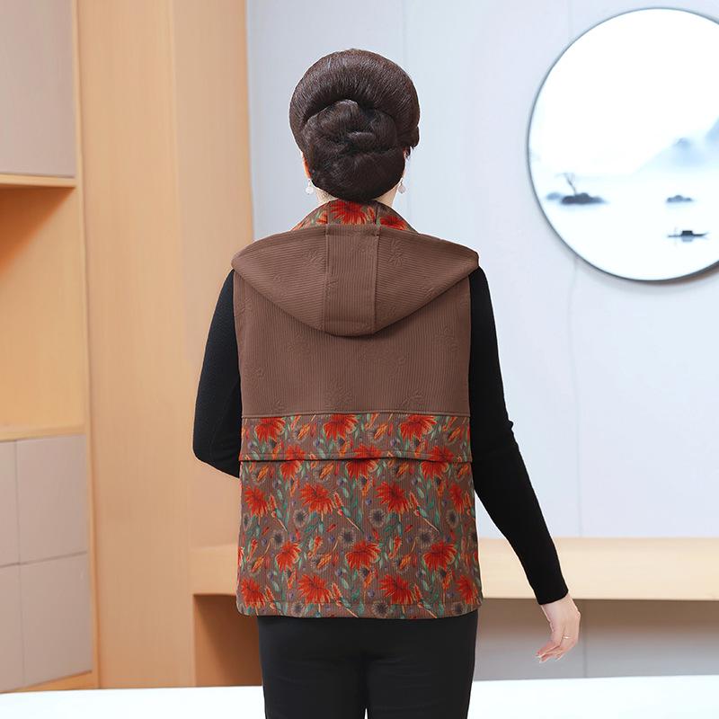 Plus Size Sleeveless Vest for Middle-aged and Elderly Women - Spring/Autumn Outerwear