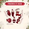 6x Christmas Tree Hanging Ornaments with Flocking Candy Pinecone Boot Xmas Tree Pendants Baubles for Holiday Party Thanksgiving