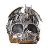 Scary Dragon Skull Statue Resins Figurine with Spices Shaker Holder Rack for Halloween Party Kitchen Restaurant Decors