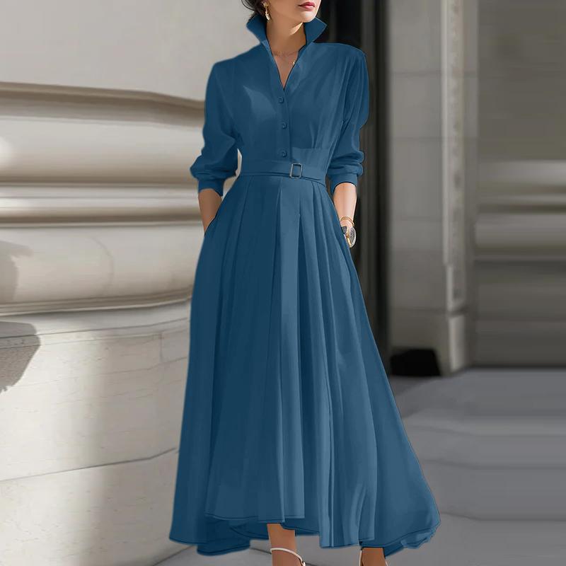 ZANZEA Women Casual Turn Down Collar Long Sleeve Loose Long Shirt Dress