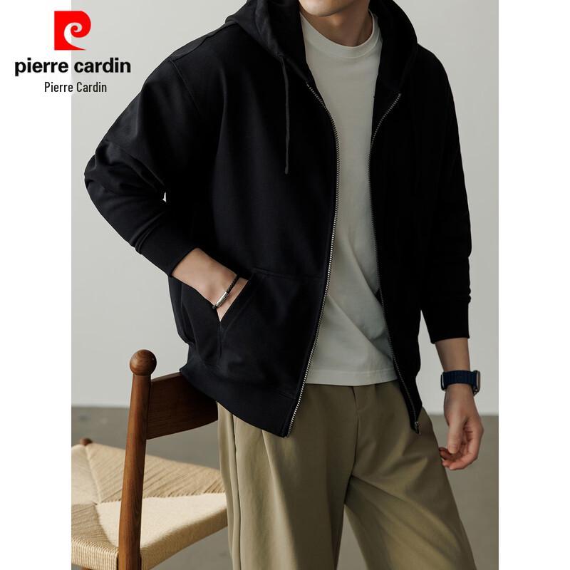 Pierre Cardin Felpa con cappuccio e zip pesante da uomo