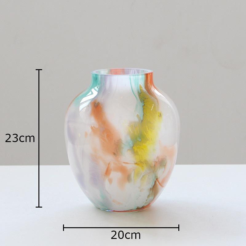 

Gradient Colorful Glass Vase Hydroponics Plant Pots Table Decoration Flowers Arrangement Floral Vases Room Aesthetic Decor
