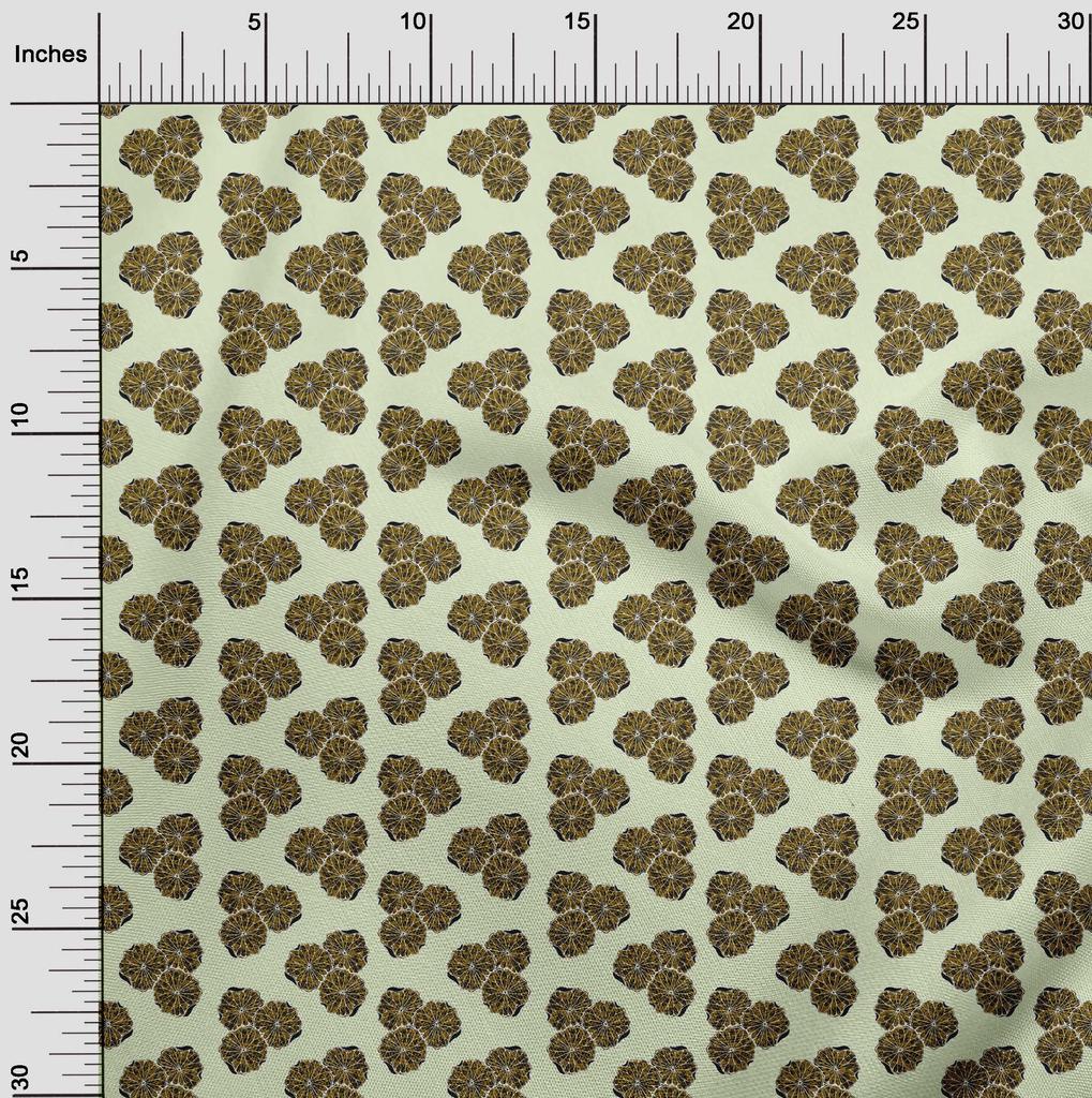oneOone Cotton Flex Beige Fabric Asian Block Sewing Craft Projects Fabric Prints by Yard 40 Inch