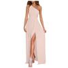 Women's Fashion Sexy One Shoulder Hollow Out Hanging Neck High Waist Open Extra Long Dress