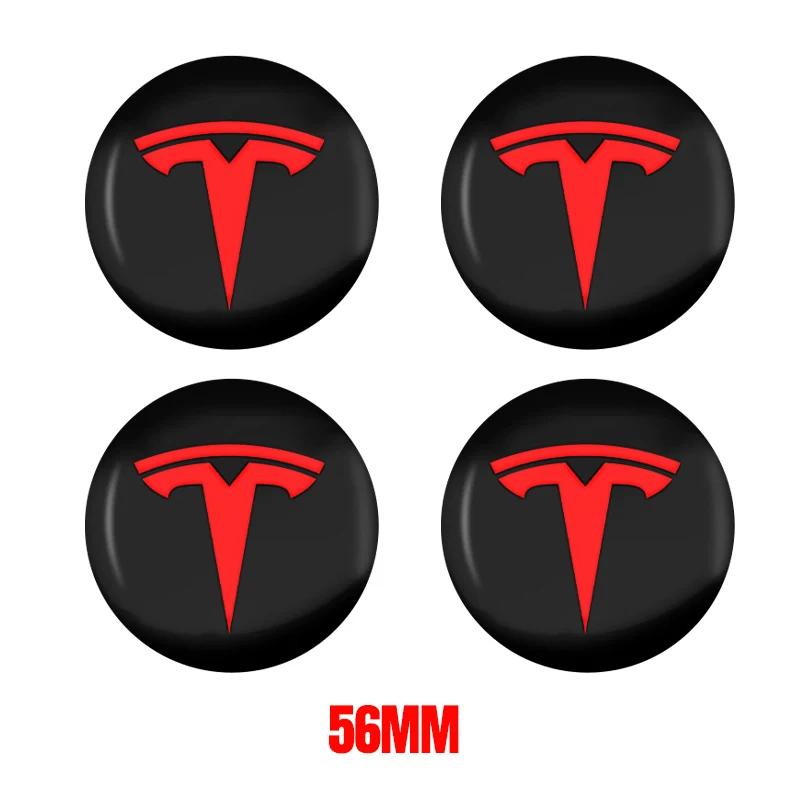 

Tesla Hub Cap Center Cap Logo 4 PCS 56mm High Quality Sticker for Tesla Model 3 Y S X Personalized Car Sticker Car Styling 56mm