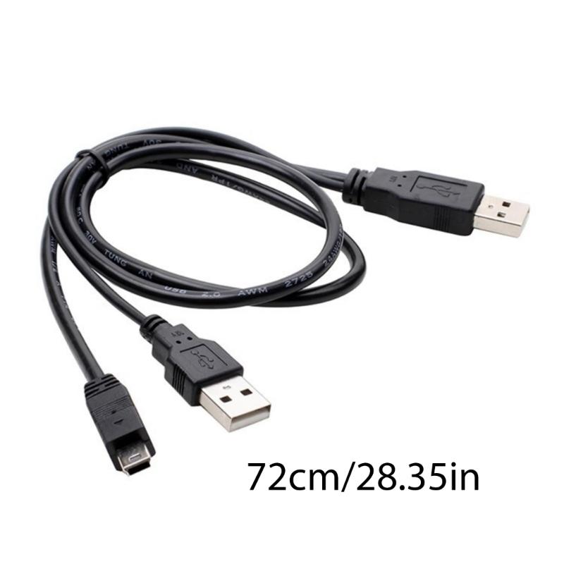 Doppelter USB A Stecker auf Mini B 5Pin Y Splitter Kabel für externe Festplatte DVDs BluRay 50cm Hohe Geschwindigkeitsdatenübertragung