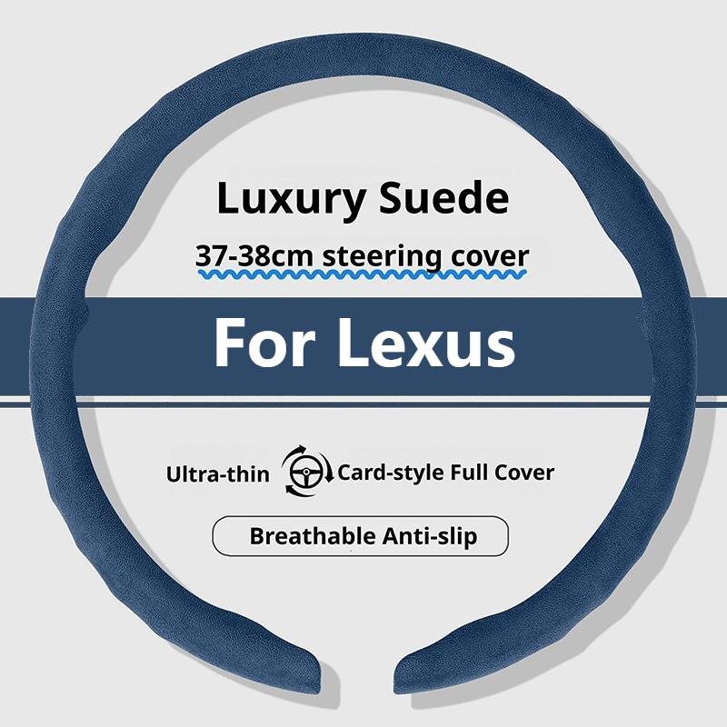 New Suede Car Steering Wheel Cover For Lexus ES300h 350 RX350 450h NX350 NX450h LX600 GX460 IS300 RZ450e Luxury 38Cm Car Styling