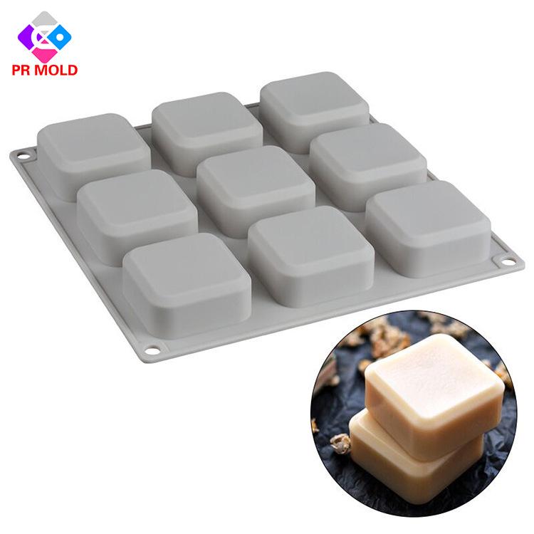 Nine-Hole Square Silicone Mold for Cake, Soap, or Resin Crafting