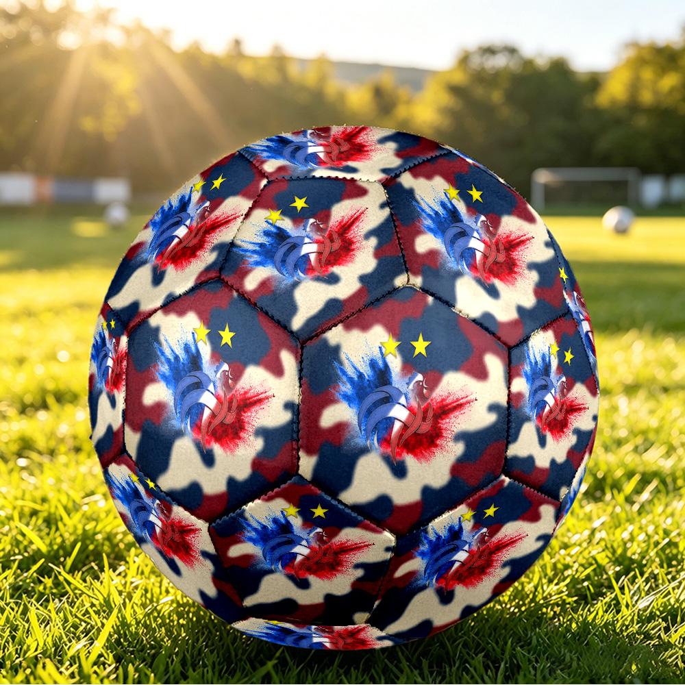 Pallone da Calcio Misura 5 Stampato France Football Resistente all'Usura Standard per Allenamento Adulti Regalo per Fan per Partite Sportive Indoor Outdoor