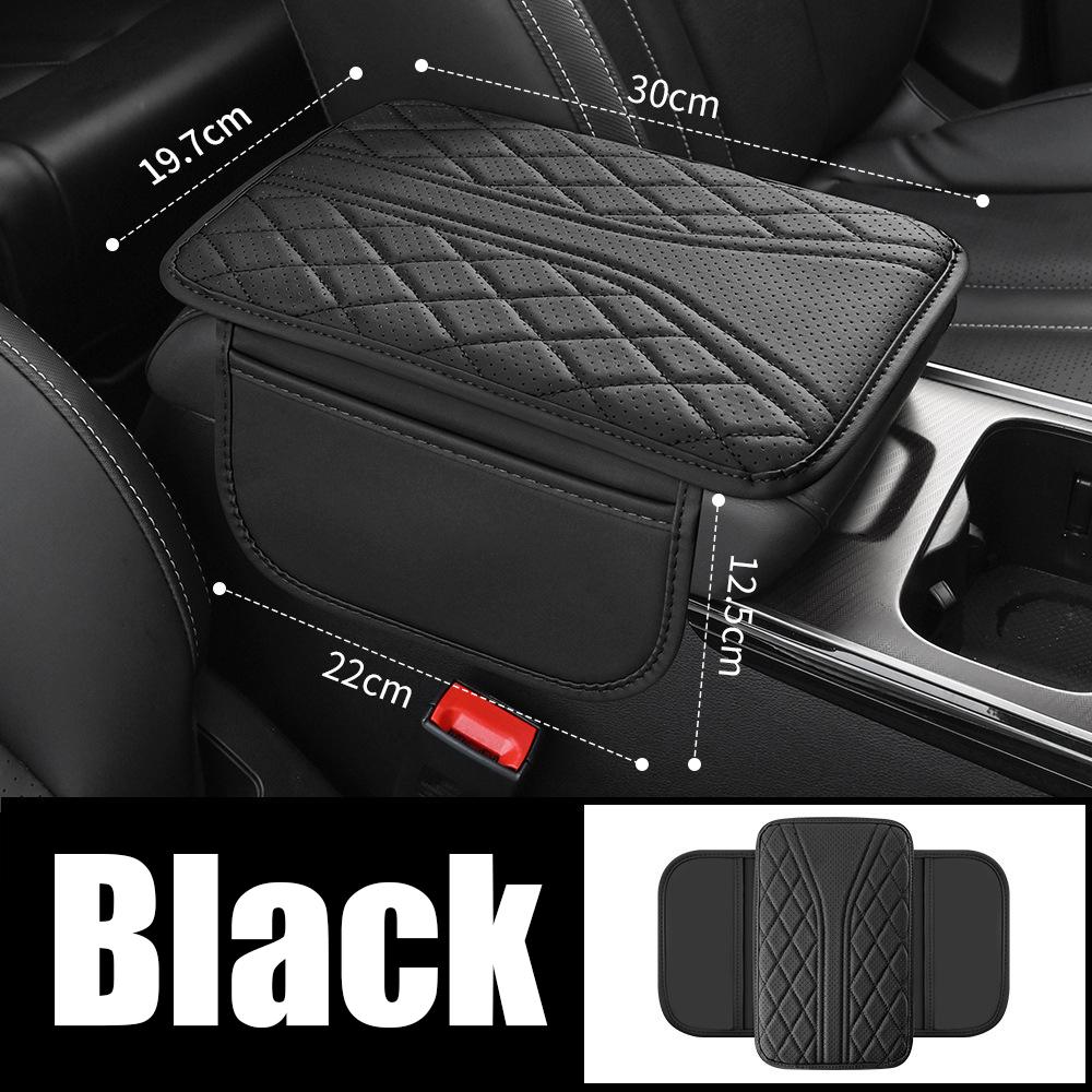 Multifunctional Leather Car Armrest Storage Bag Center Console Riser Protective Pad Organizer Interior Accessory