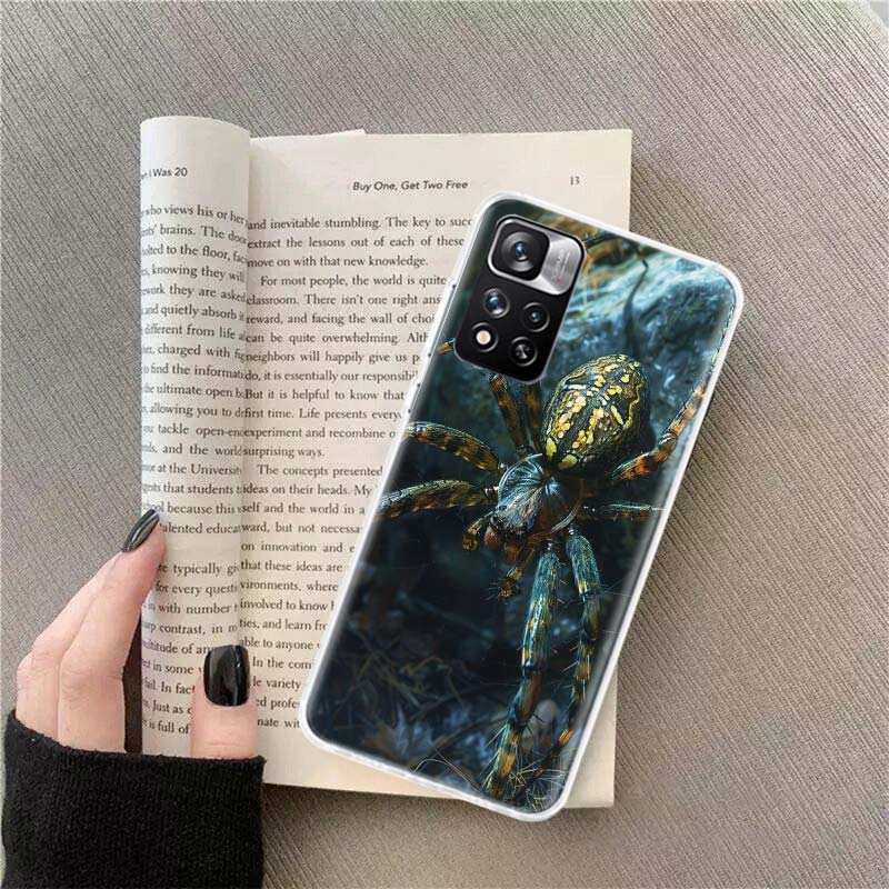 

Spiders on the Spider Web Phone Case For Redmi Note 13 12 Pro Plus 14 15 Pro 5G 11 11T 11E 11S 10 Pro 10S 9 9S Cover Cell Clear Note 14 Pro Plus