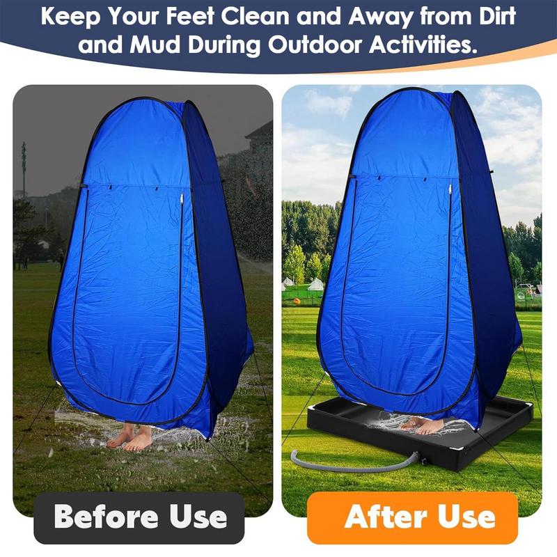 Shower Tent Base Camping Awning Shower Basin Portable Shower Pan Outdoor Folding Pets Shower Base Camping Tent Accessories