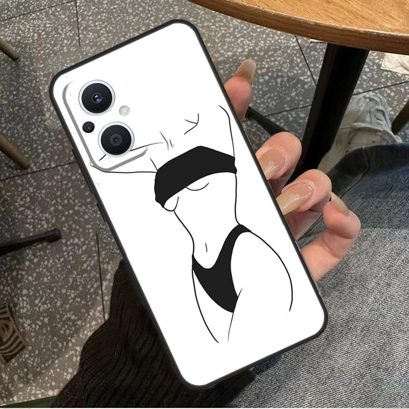 Woman Body Line Art For OPPO Reno 7 8 Lite 8T 14F 13F 11F 12F 10 11 12 13 14 Pro OPPO Find X9 X8 X5 X6 Pro Case