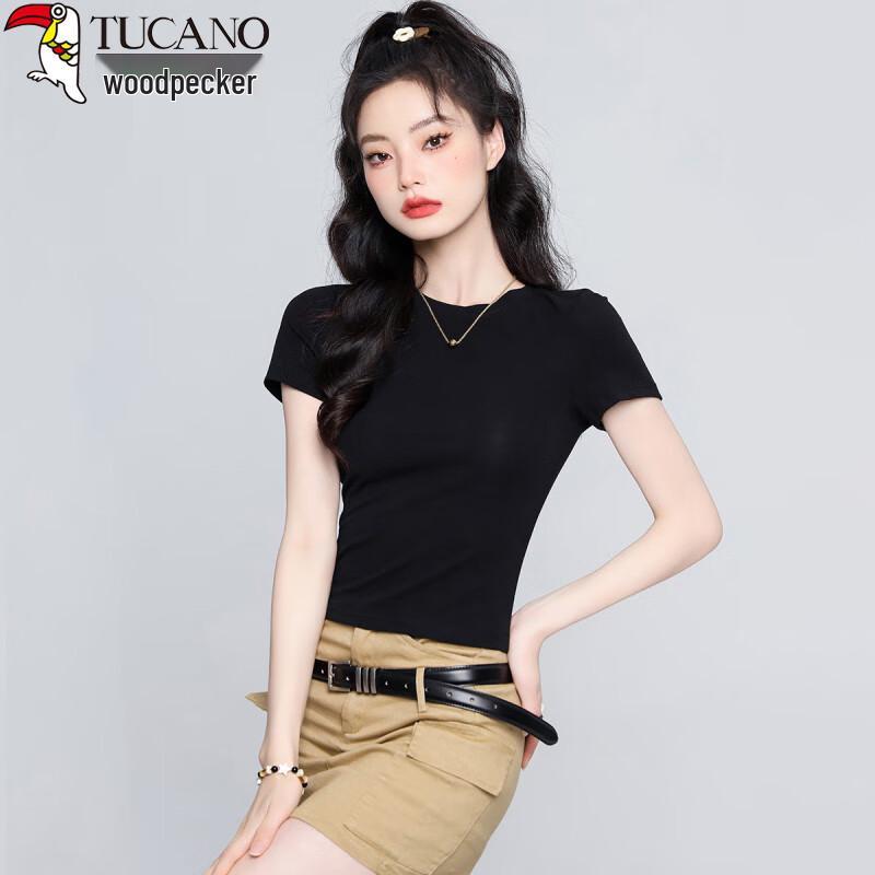 Woodpecker Women s Classic Slim Fit Short Sleeve Round Neck T-Shirt XXL