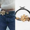 Vintage Golden Tulip Belt Zinc Zinc Alloy Exaggerated Belt Versatile Metal Flower Waist Chain  Ornament