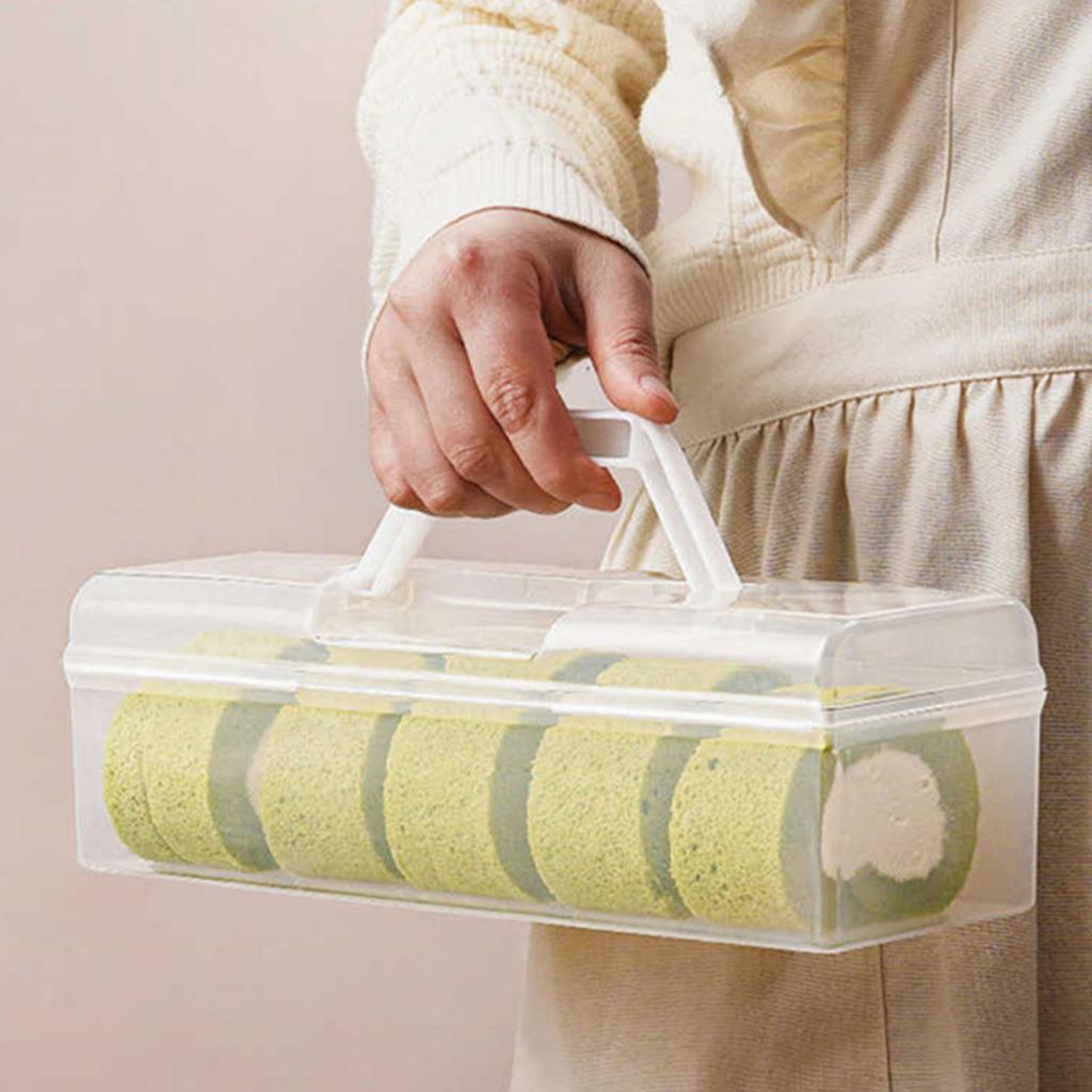 Cutie practic pentru păstrarea prăjiturii cu rulouri elvețiane, pasionat de coacere, recipient pentru prospețimea prăjiturii elvețiane.