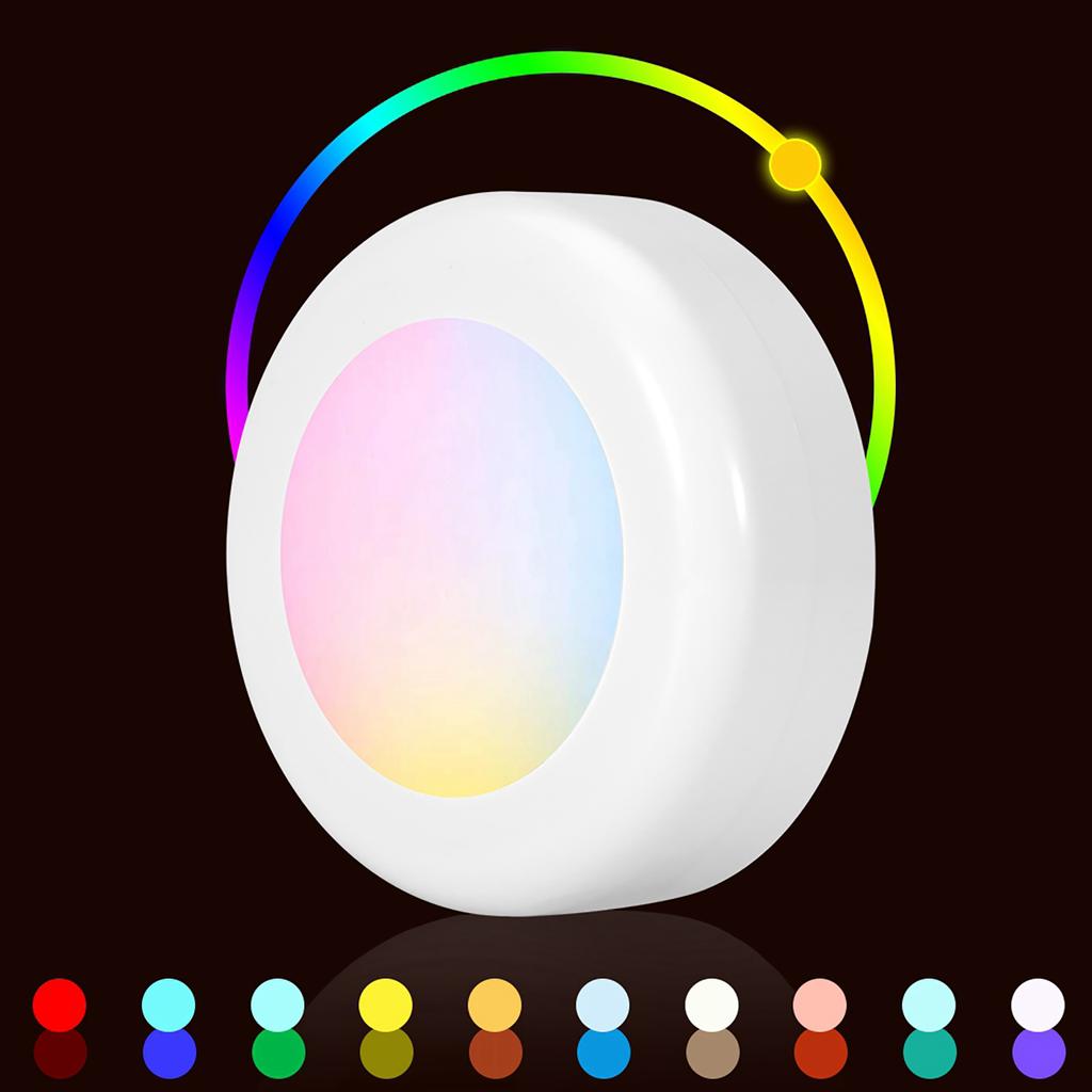 Wireless LED Puck Light RGB 12 Colors Dimmable Night Hall Lamp