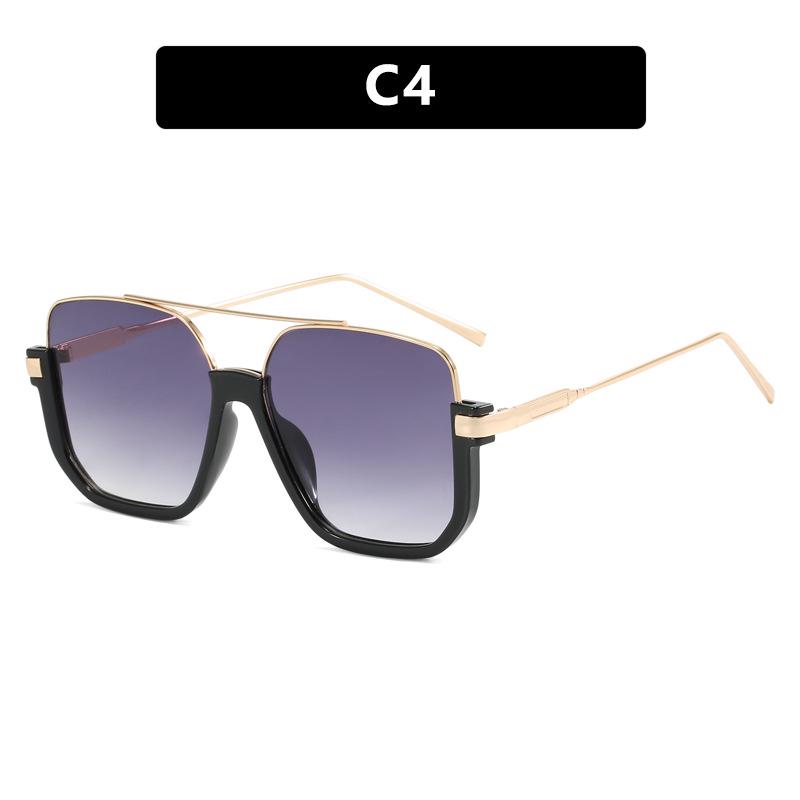 2023 Korean Style Retro Large Frame Double Bridge UV Protection Sunglasses for Driving.