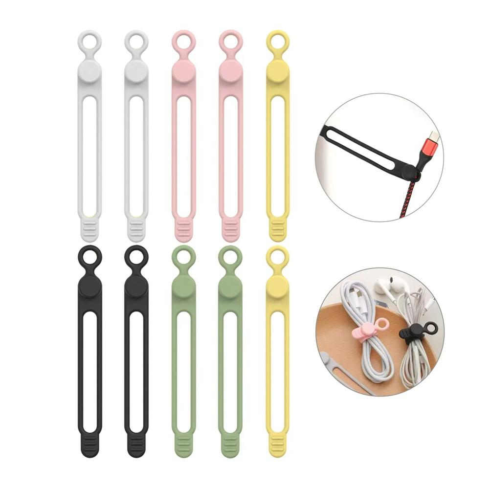 

10pcs/20pcs Reusable Silicone Cable Ties Cord Organizer Cute Cable Straps Cord Ties Travel Cable Organizer Elastic Tie Wire Ties