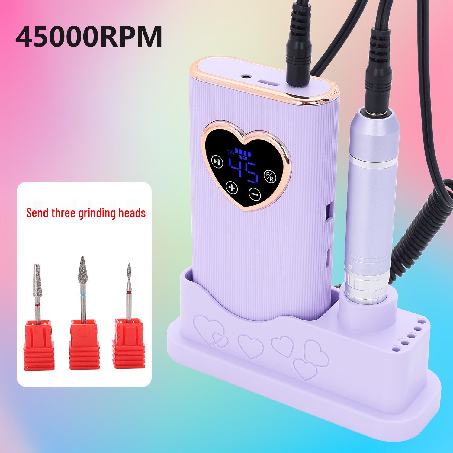 Quiet 45,000 RPM Rechargeable Nail Grinder & Polisher with Hollow Cup