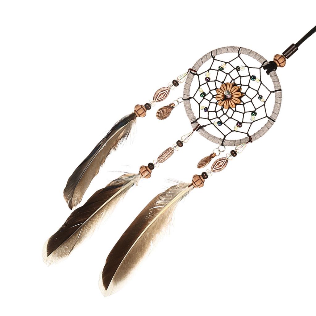 1 PCS Creative Handmade Dream Catcher with Feather Shells Car Pendant Hanging Decoration