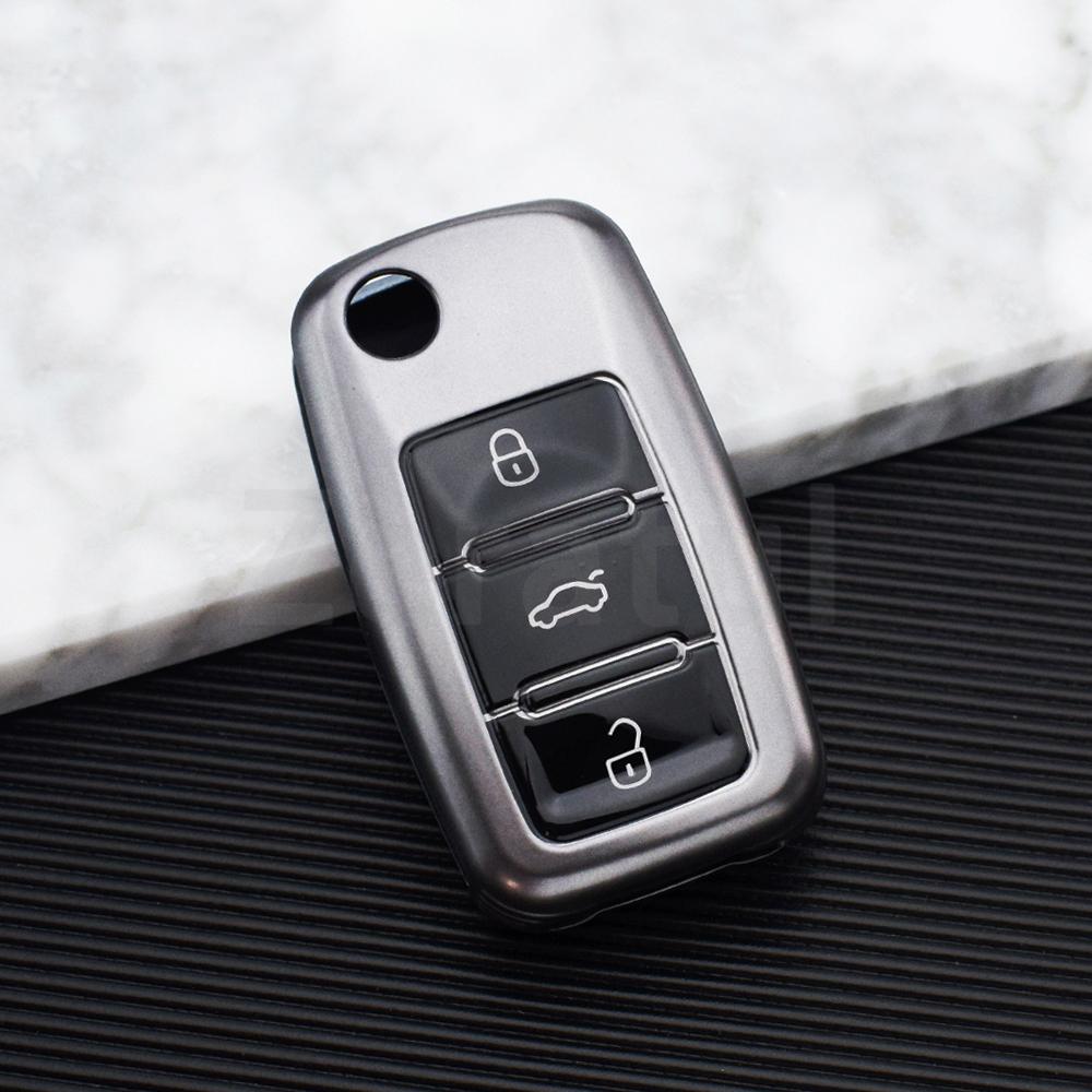 

Tpu Car Key Case Cover Shell Fob For Vw Volkswagen Passat Polo Golf Caddy Beetle T5 Up Eos Tiguan Skoda A5 Seat Altea Leon
