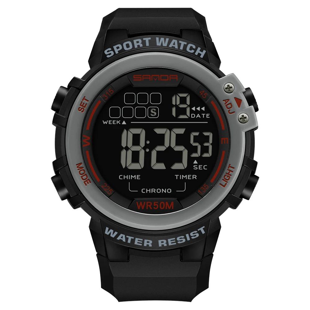SANDA 2140 Watches Alarm Clock Chrono 5Bar Waterproof Digital Watch Reloj Hombre New Fashion Outdoor Sport Men Multifunction