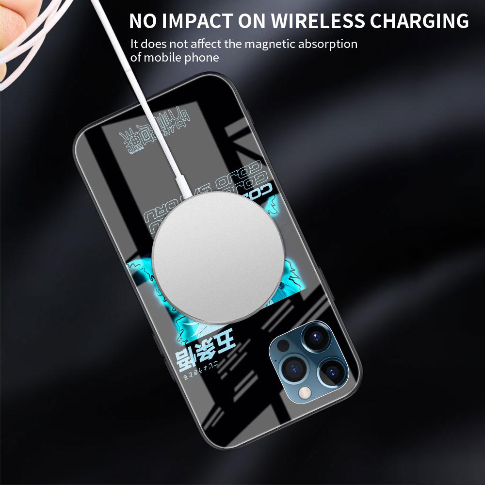 Tempered Glass Case Apple iPhone 13 12 Mini 11 Pro Max XR XS SE 2020 7 8 Plus 6 6S X Phone Cover Back Shell Anime Jujutsu Kaisen