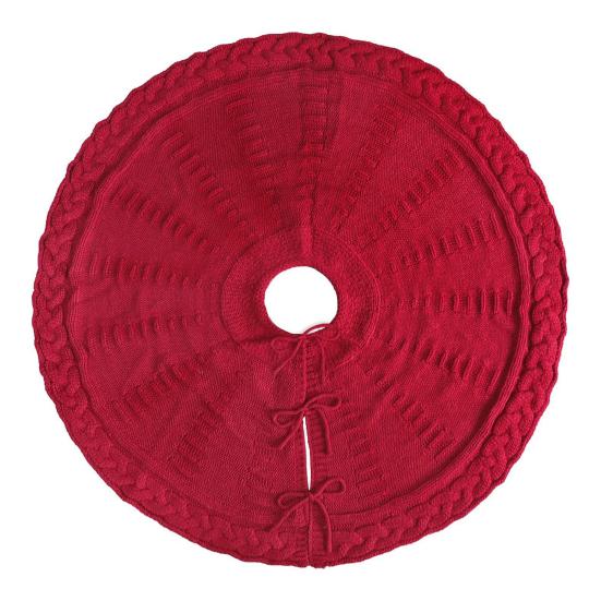 

Юбка для рождественской елки, красно-белая юбка для елки, вязаная толстая деревенская рождественская елка, украшение для зимнего праздника, коврик для елки M красный