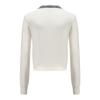 E.PARCA Collared Tweed Cardigan (White)