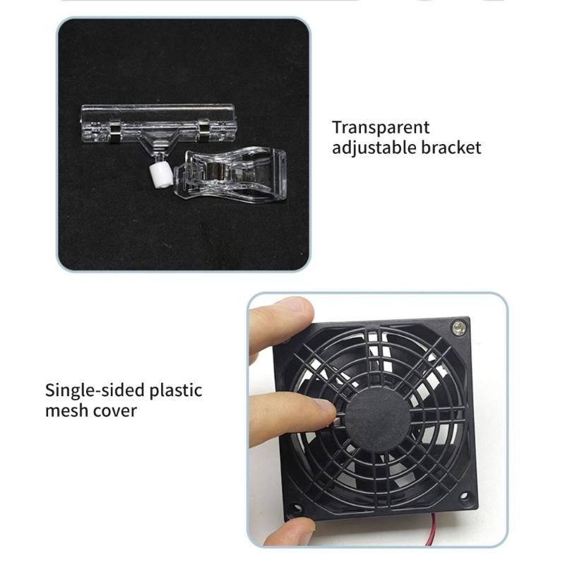 FishTank Clip on Cooling Fan Water Plant Cooling Temperature Control Aquarium Chiller Cooling Fan Adjustable