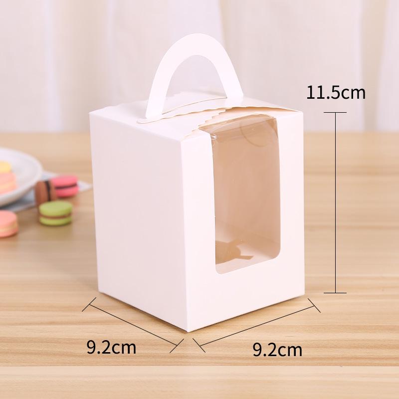 

Чисто белая портативная коробка для кексов с вкладышем и окошком для маффинов и выпечки