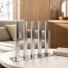 5 Pieces Slim Slender Metal Tabletop Vase Modern Tall Square Tube for